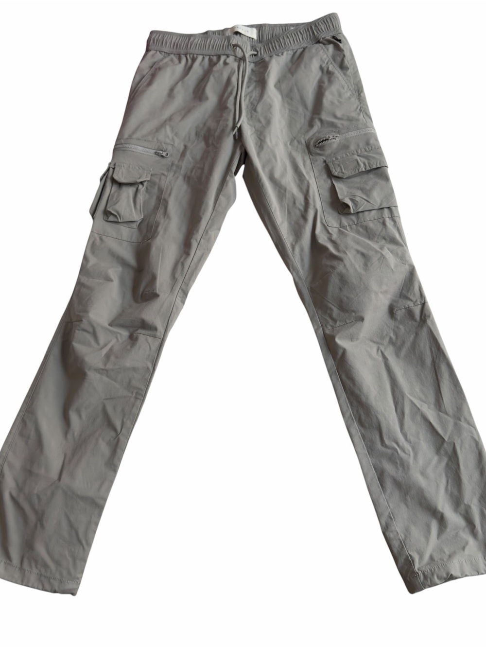 PacSun Men's Light Gray Cargo Pants with Drawstring Waist (004)